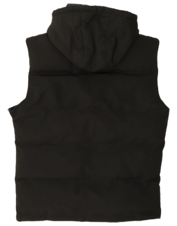 Superdry Polstret Gilet med hætte til mænd UK 40 Stor sort polyester