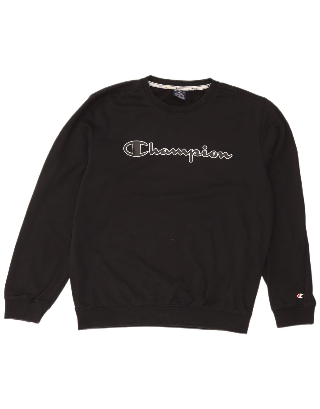 Champion Herre Grafisk Sweatshirt Jumper Large Sort