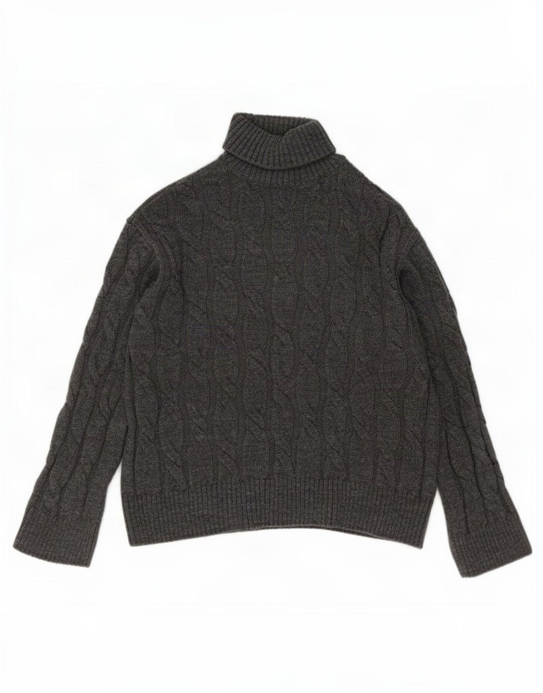 Marks & Spencer Dame Roll Neck Jumper Sweater UK 14 Medium Grå Akryl