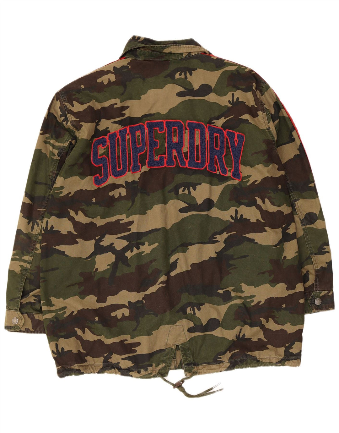 Superdry Grafisk Militærjakke til kvinder UK 12 Medium Khaki Camouflage
