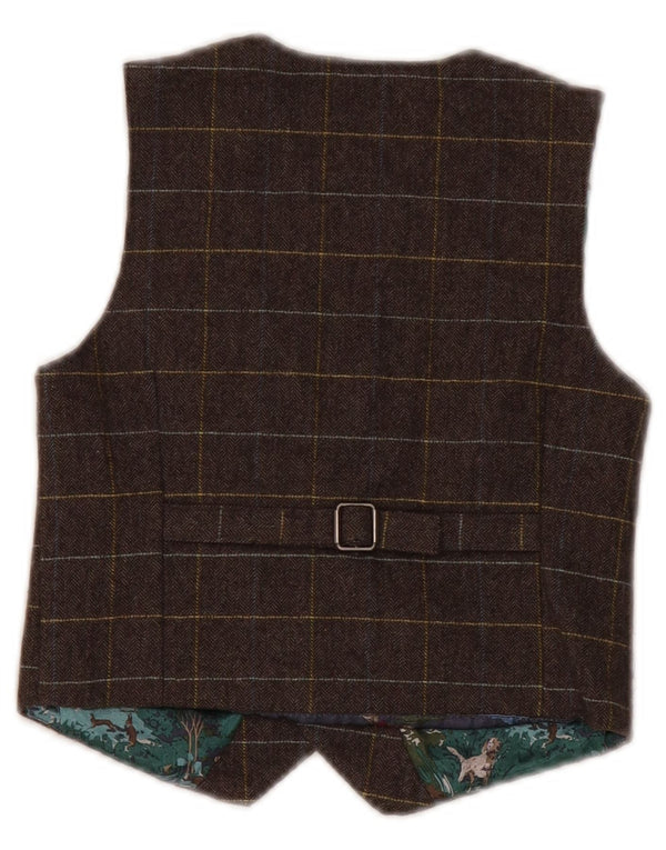 Monsoon Boys vest 5-6 år brun ternet uld