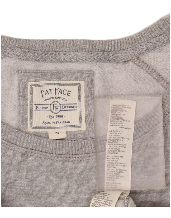 Fat Face Dame Grafisk Sweatshirt Jumper UK 14 Medium Grey Bomuld