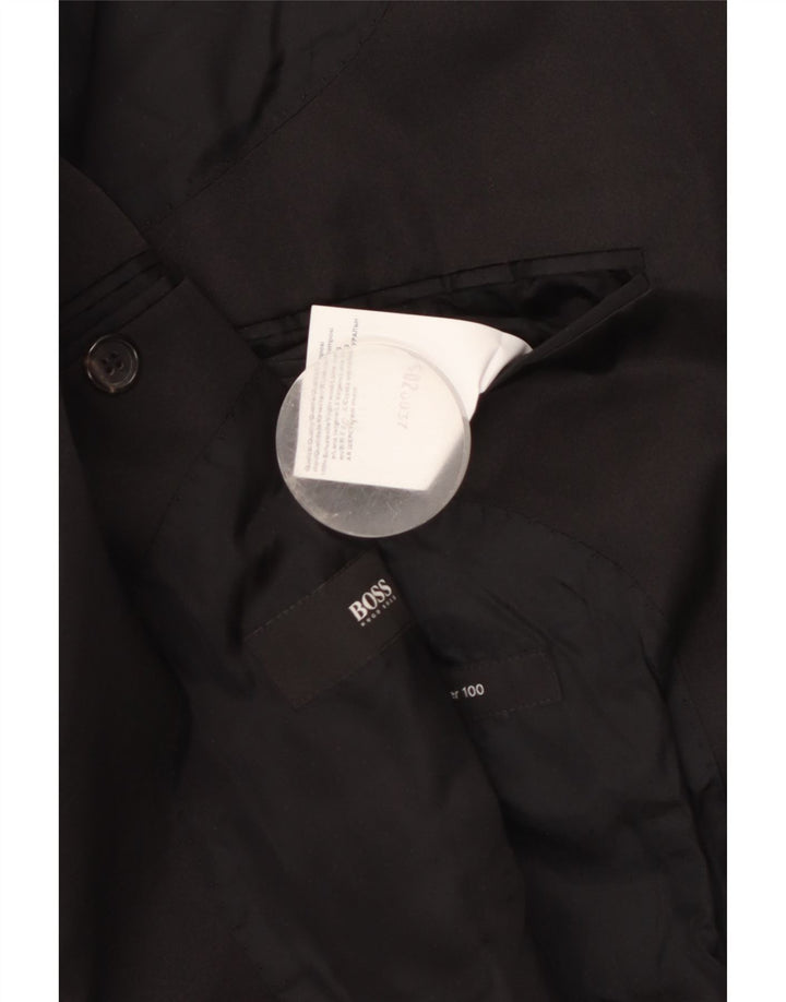 Hugo Boss Herre 1-knap blazerjakke UK 50 Large Black Virgin Wool