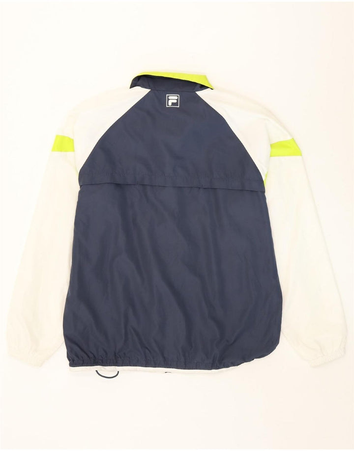 FILA Mens Tracksuit Top Jacket IT 50 Medium Navy Blue Colourblock Vintage Fila and Second-Hand Fila from Messina Hembry 