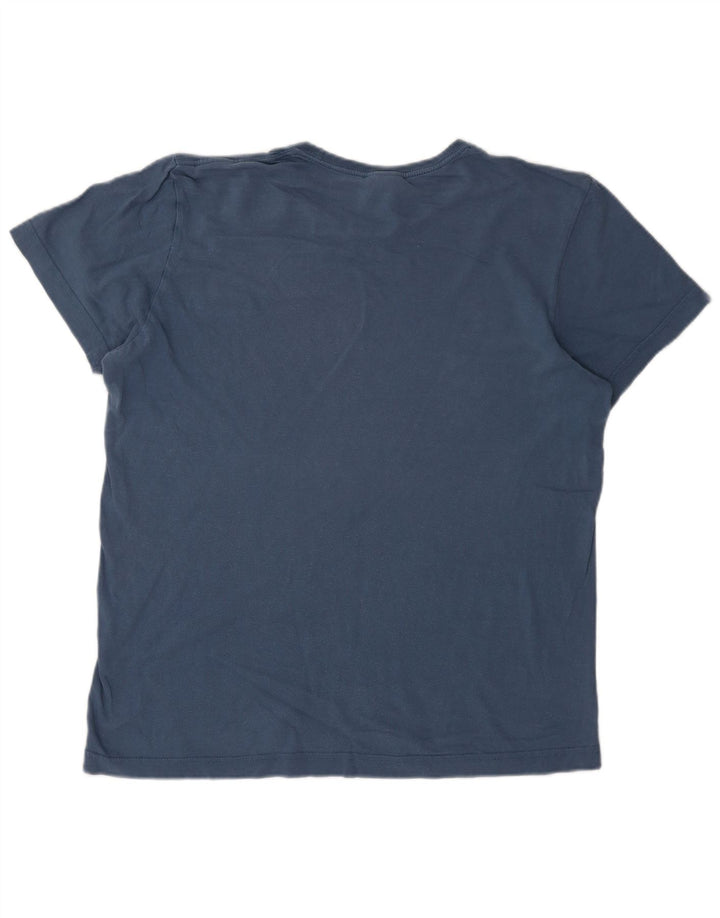 Adidas Grafisk T-shirt top mellemblå bomuld til mænd