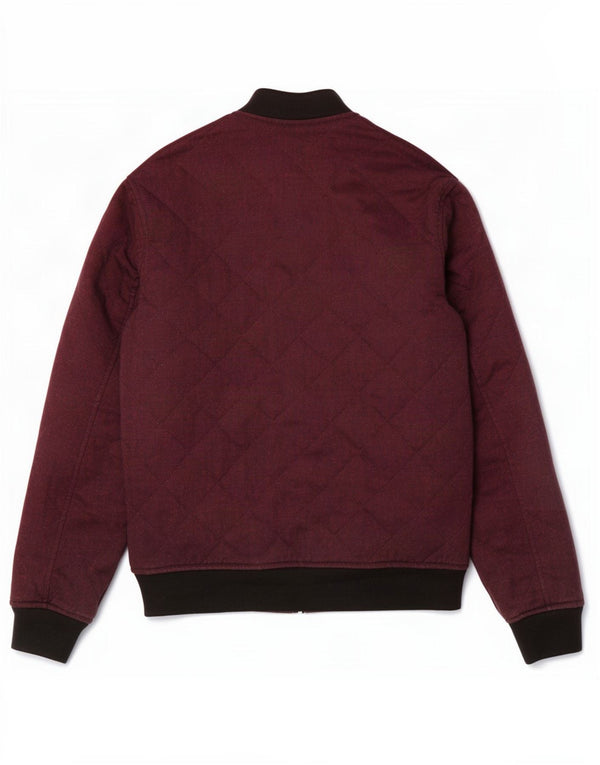 Zara Herre Bomber Jacket UK 36 Small Burgundy Colourblock Polyester