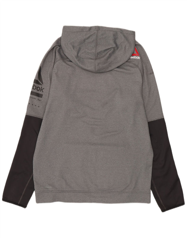 Reebok Herre grafisk hættetrøje Jumper Medium Grå Colourblock Polyester Sports