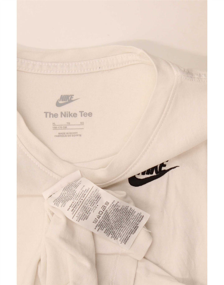 Nike Boys T-Shirt Top 13-14 år XL Hvid Bomuld