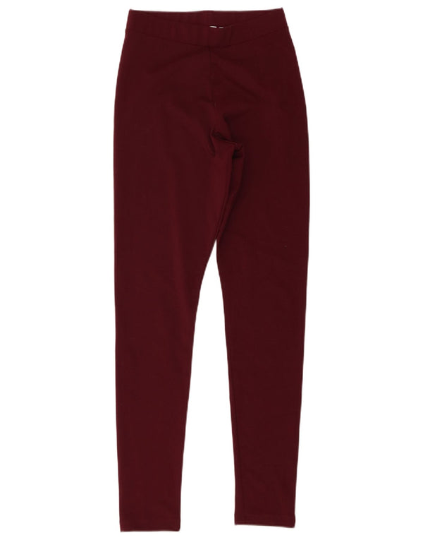 Adidas Dame Grafiske Leggings UK 8 Small Burgundy