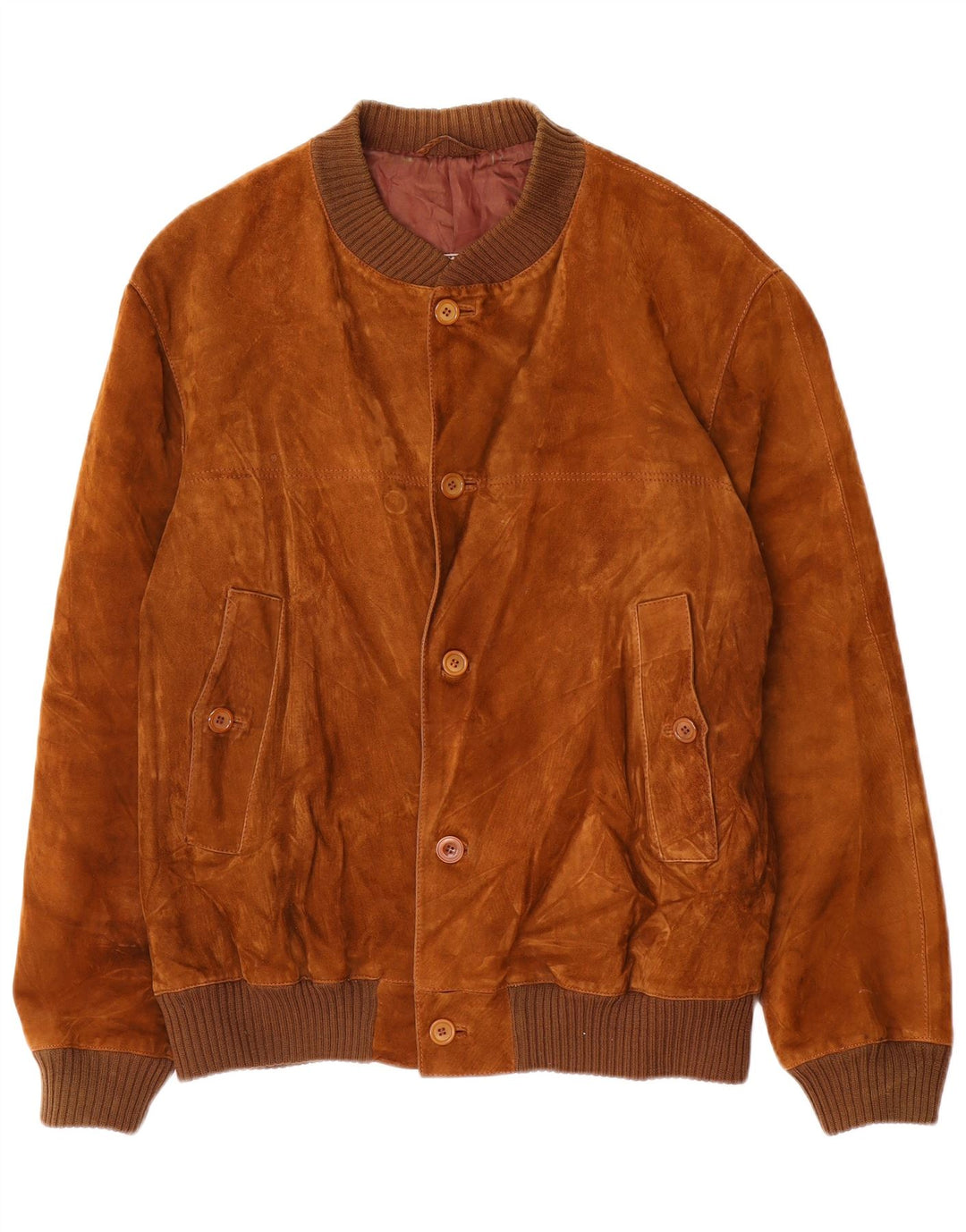 Vintage herre ruskind bomberjakke IT 54 2XL Brun