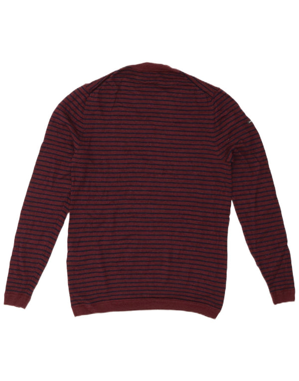 SUPERDRY Dame sweater med rund hals DK 14 Stor Bourgogne stribet