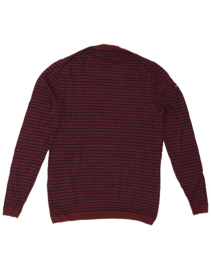 SUPERDRY Dame sweater med rund hals DK 14 Stor Bourgogne stribet