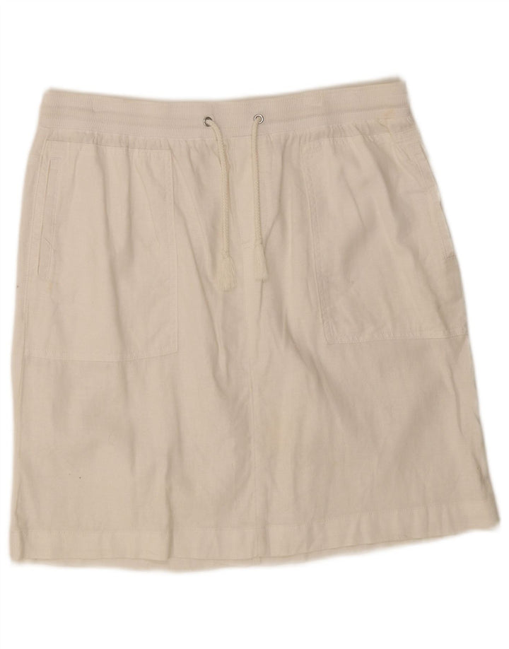 Marks & Spencer lige nederdel til kvinder UK 14 Large W32 White Flax