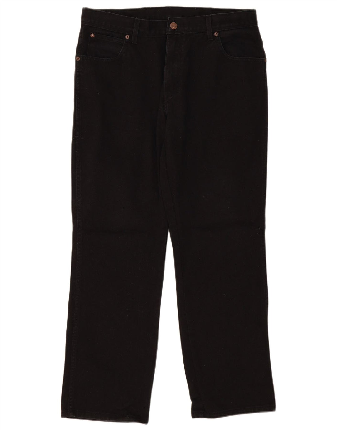Wrangler Herre Regular Fit Straight Jeans W36 L30 Sort Bomuld