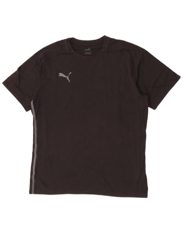 Puma Herre Kortærmet Regular T-Shirt Top Stor Sort Bomuld