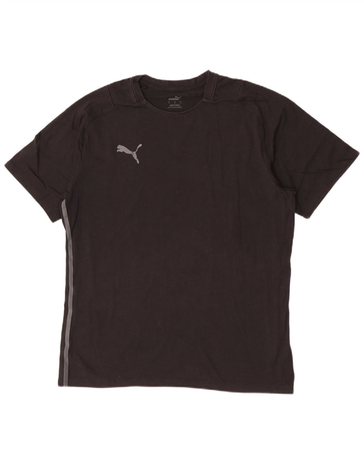 Puma Herre Kortærmet Regular T-Shirt Top Stor Sort Bomuld