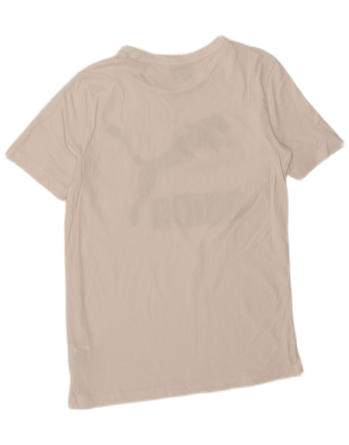 Puma Herre Grafisk T-Shirt Top Lille Hvid Bomuld