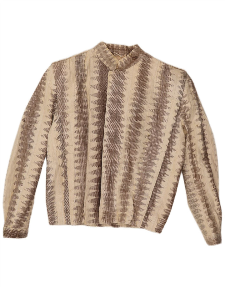 Lee Sands Herre Læderjakke UK 40 Stort Beige Dyretryk