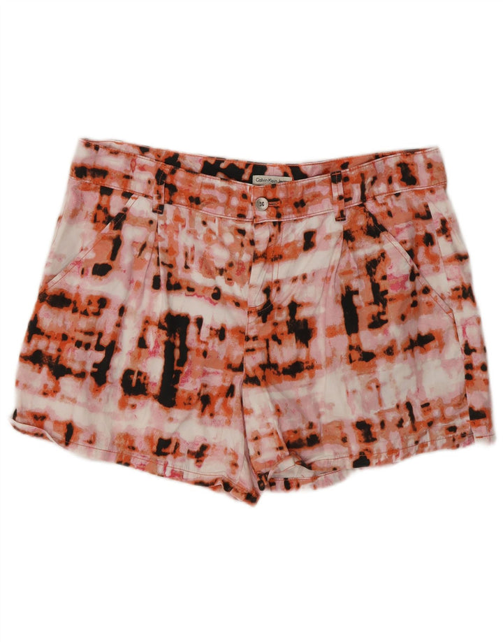 Calvin Klein Dame Casual Shorts UK 12 Medium W30 Flerfarvet Tie Dye