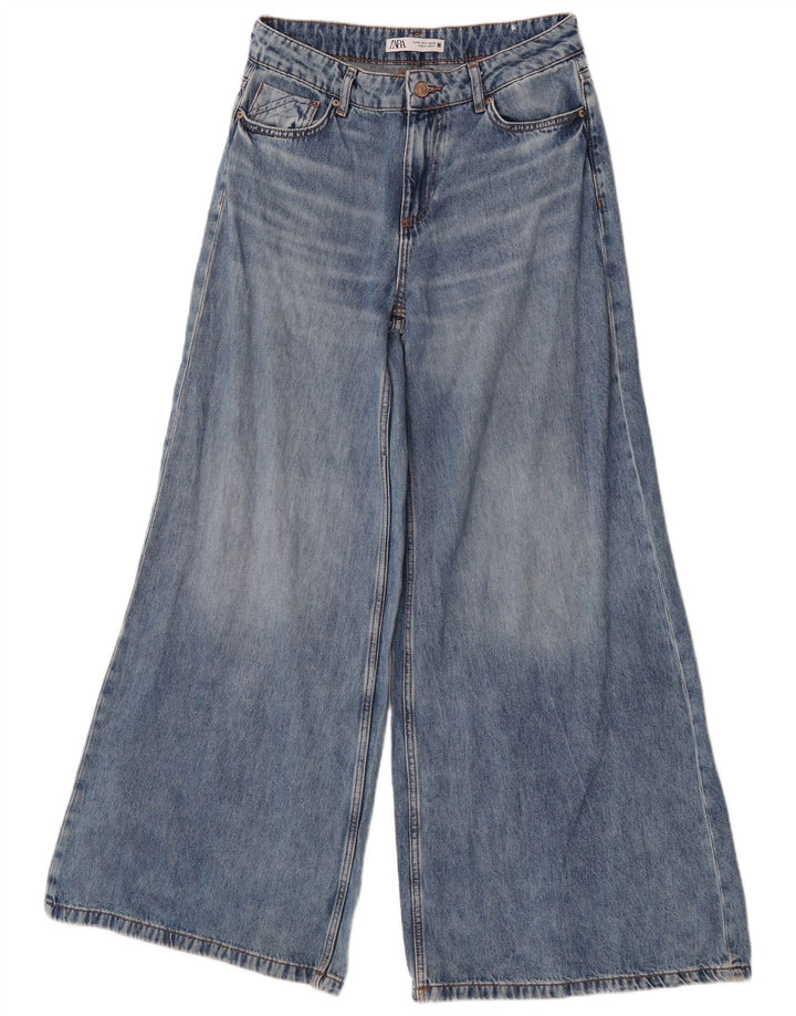 Zara Dame Flared Jeans EU 38 Small W28 L32 Blå Bomuld