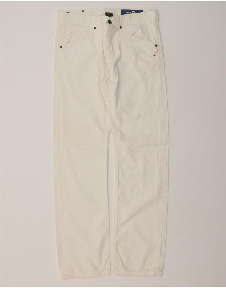 Dondup Herre Stan Dart Straight Jeans W33 L32 Hvid Bomuld