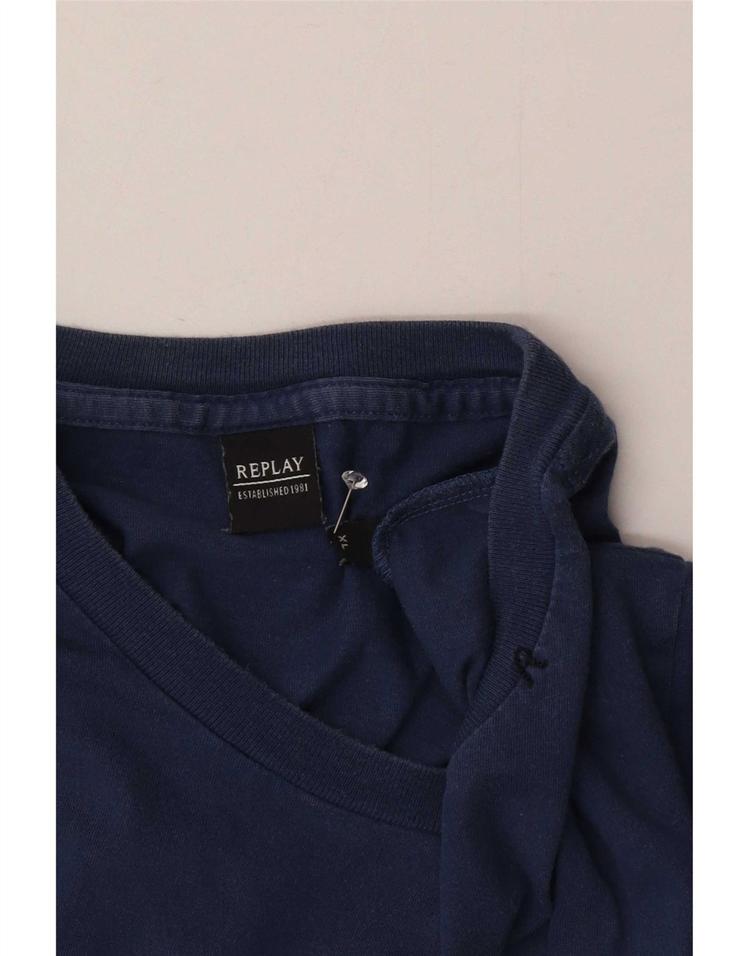 Replay Herre T-Shirt Top XL Marineblå