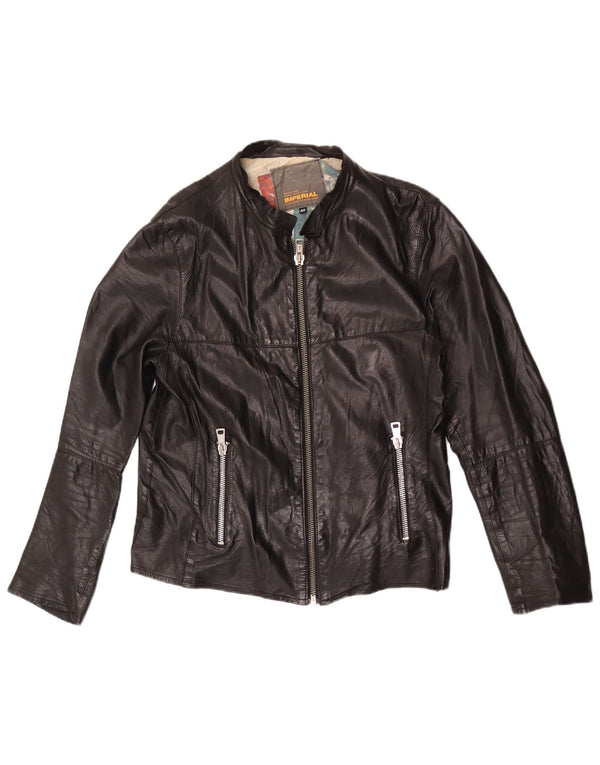 Imperial Dame Biker Læderjakke IT 48 XL Sort
