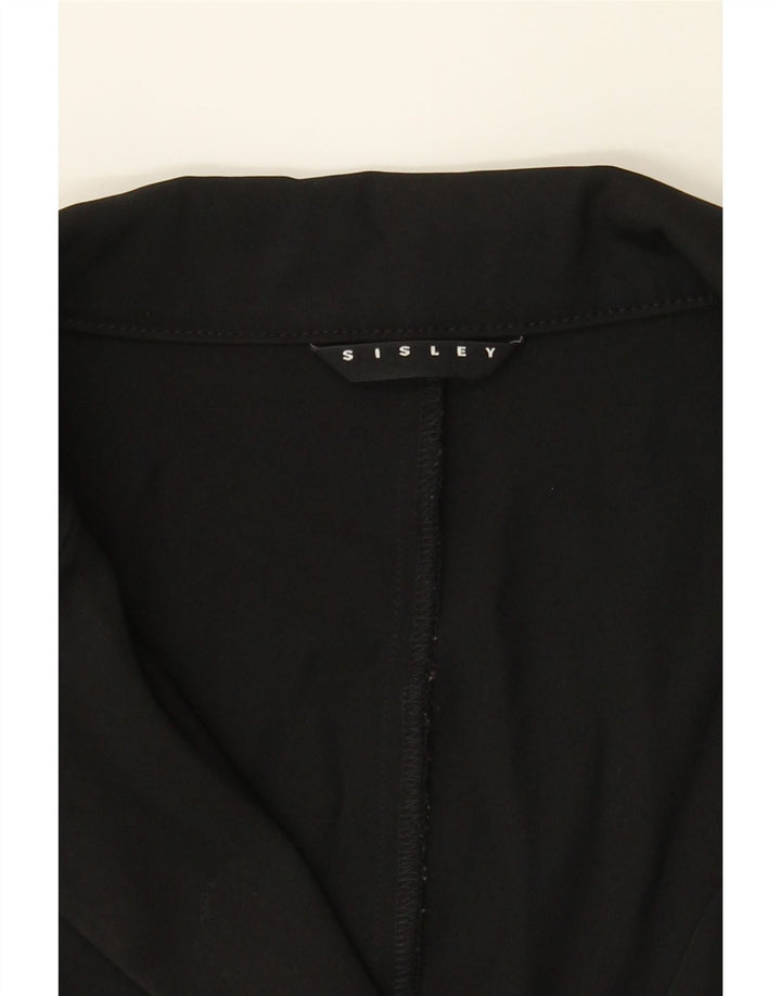 SISLEY Womens 3/4 Sleeve 3 Button Blazer Jacket IT 44 Medium Black Vintage Sisley and Second-Hand Sisley from Messina Hembry 