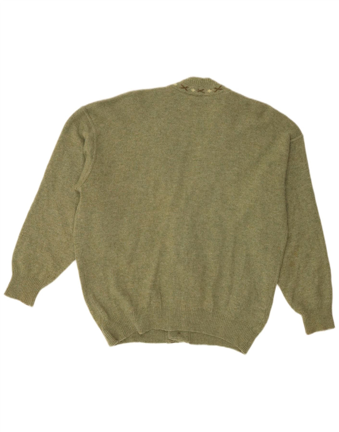 Baroni Herre Cardigan Sweater IT 48 Medium Green Argyle/Diamond