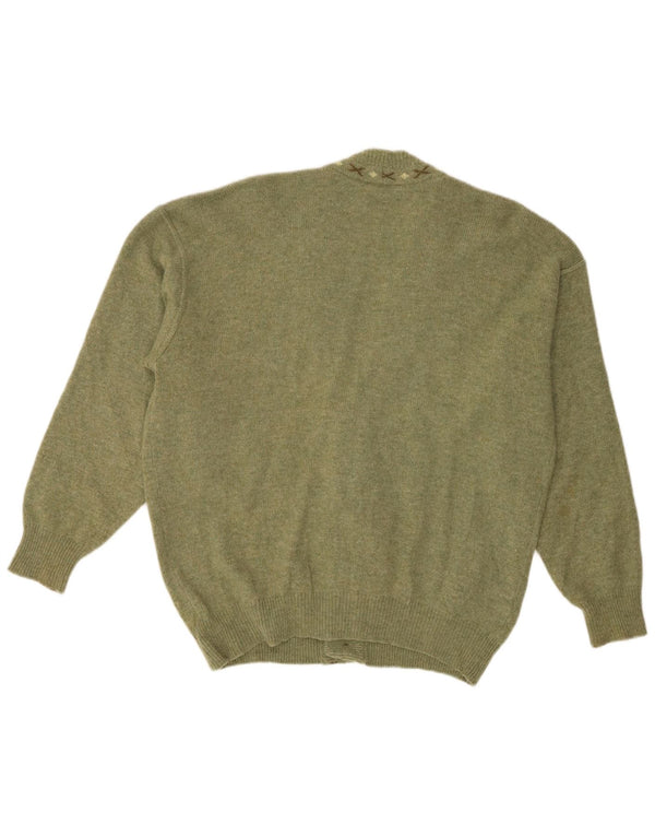 Baroni Herre Cardigan Sweater IT 48 Medium Green Argyle/Diamond