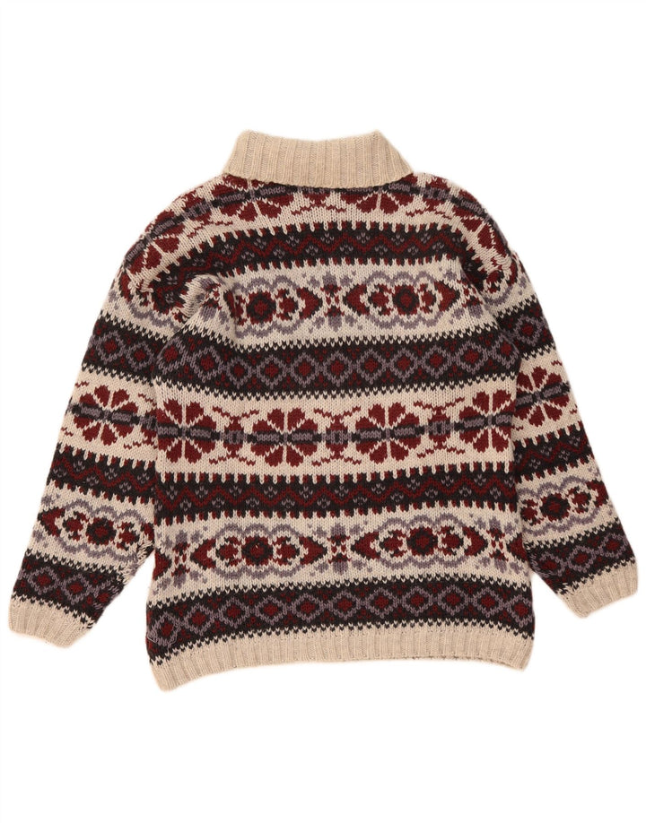 Vintage Herre rullehals sweater Medium Multicolored Fair Isle Wool