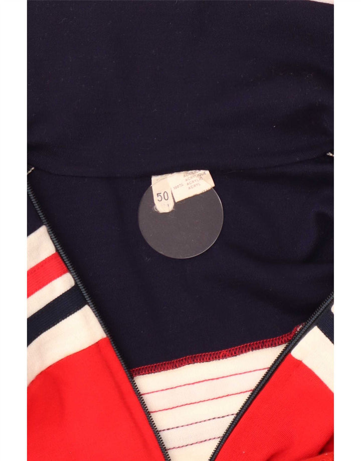 Grifone Herre cardigan sweater med lynlås IT 50 Medium Rød Colourblock Akryl