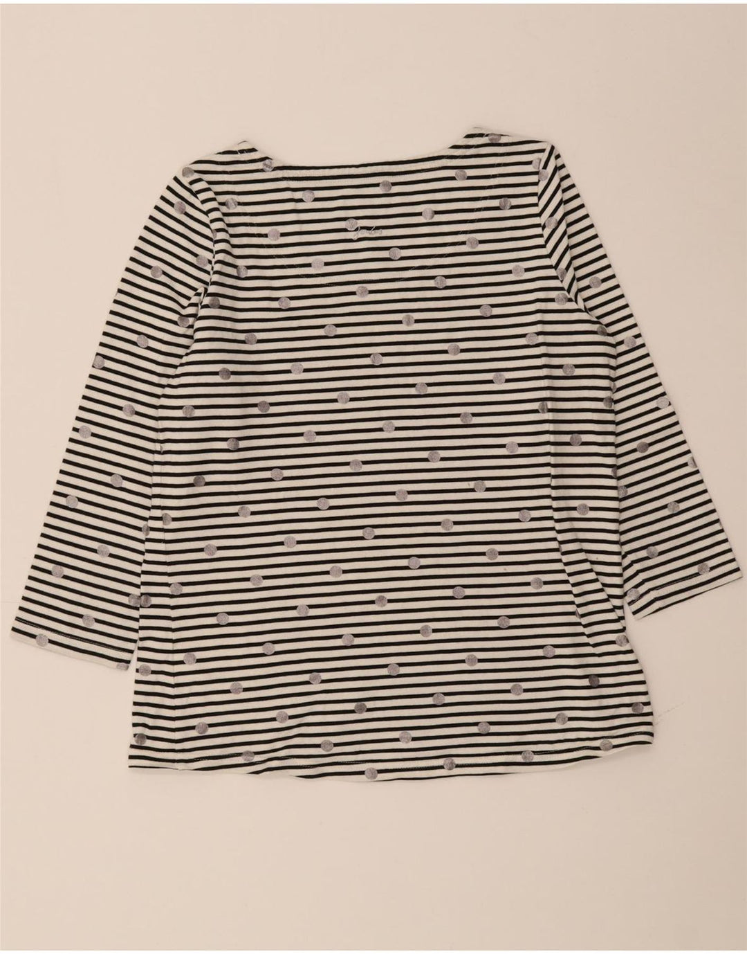 JOULES Womens Top 3/4 Sleeve UK 12 Medium  White Striped Cotton Vintage Joules and Second-Hand Joules from Messina Hembry 