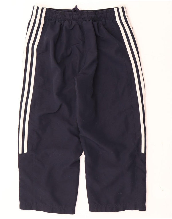 Adidas Dame Capri Træningsdragt Bukser UK 10 Small Navy Blue Polyester