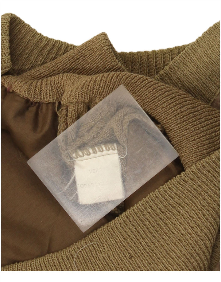 Vintage herre ruskind bomberjakke UK 38 Medium Khaki Colourblock Læder