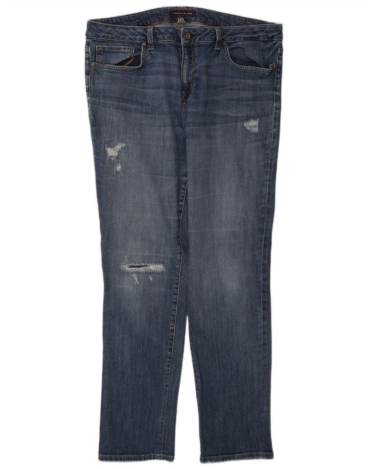 Tommy Hilfiger Dame Distressed Slim Jeans W36 L31 Blå Bomuld