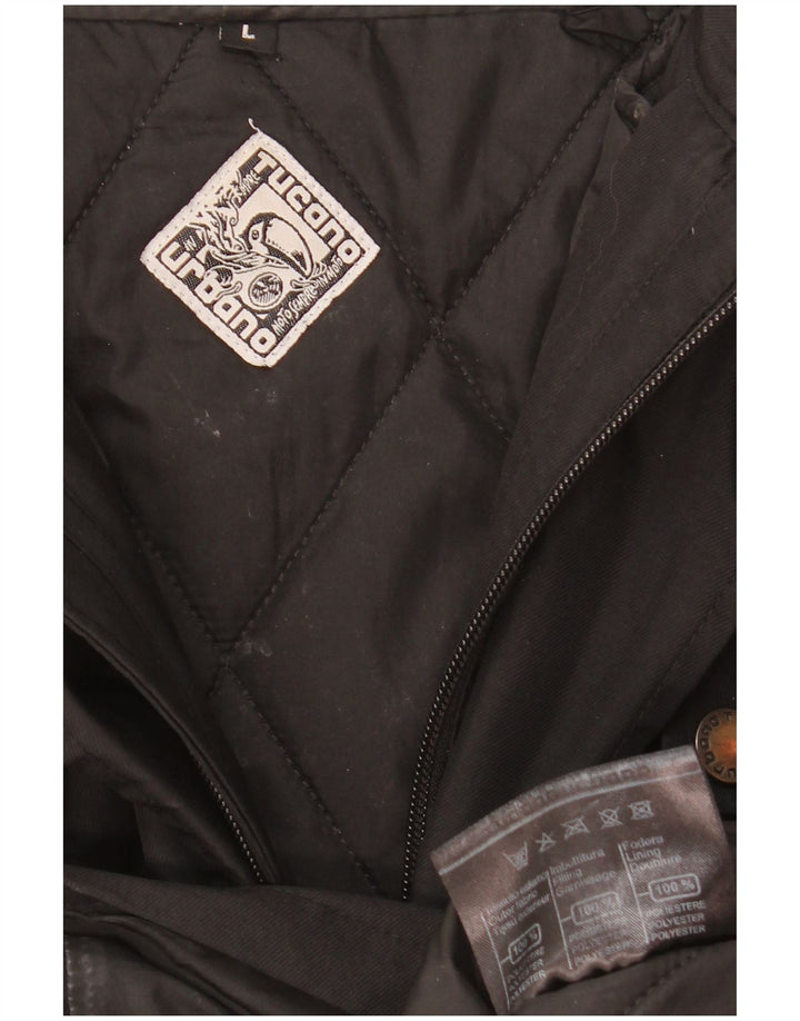 Tucano Urbano Herre Hooded Utility Jacket UK 40 Large Black Polyester