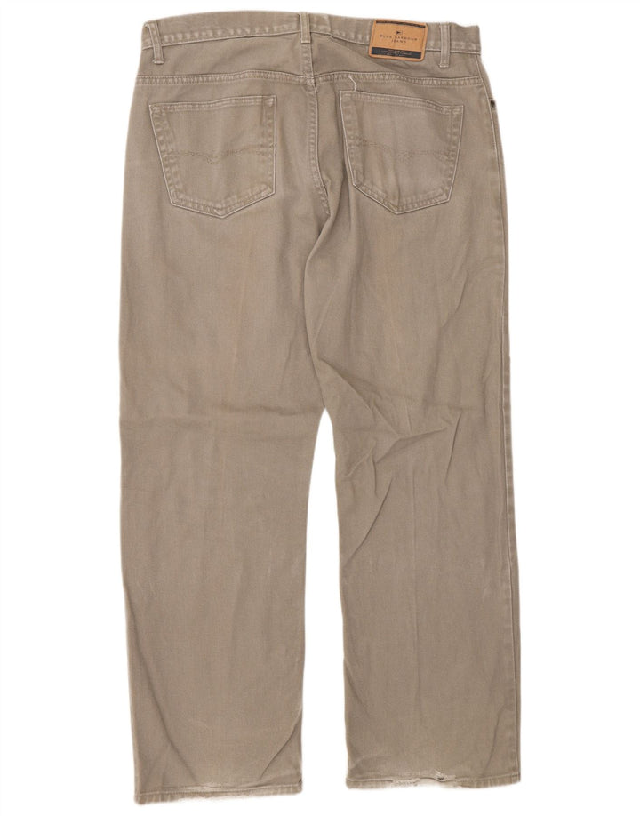 Marks & Spencer Herre Blue Harbor Straight Jeans W36 L29 Beige Bomuld