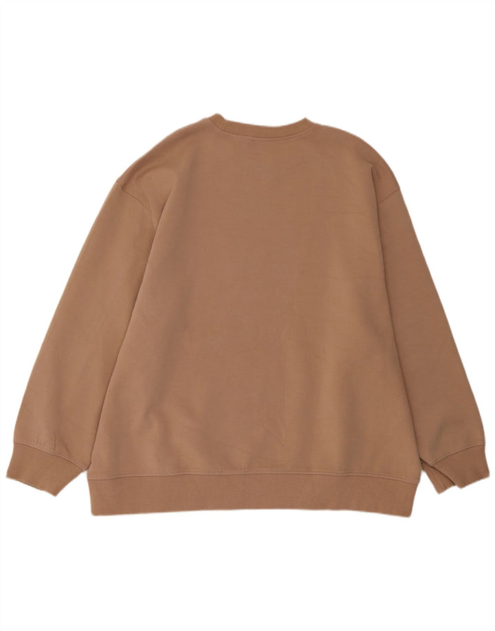 Zara Dame Oversized Sweatshirt Jumper UK 14 Medium Beige Bomuld