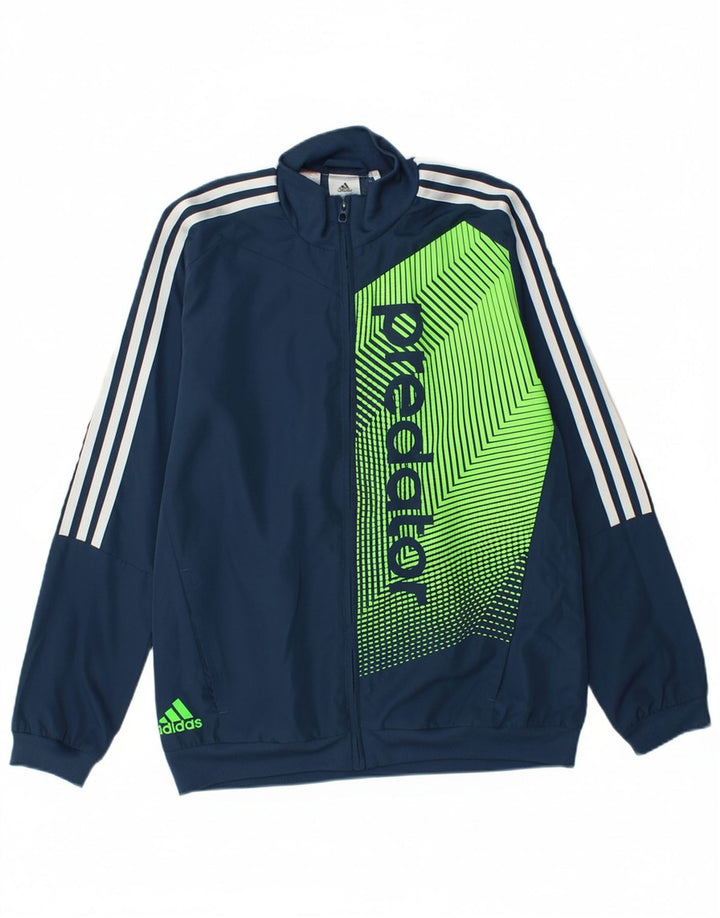 REEBOK Boys Climalite Tracksuit Top Jacket 13-14 Years Navy Blue