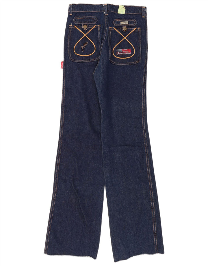 Vintage Dame Bootcut Jeans W30 L33 Marineblå Bomuld