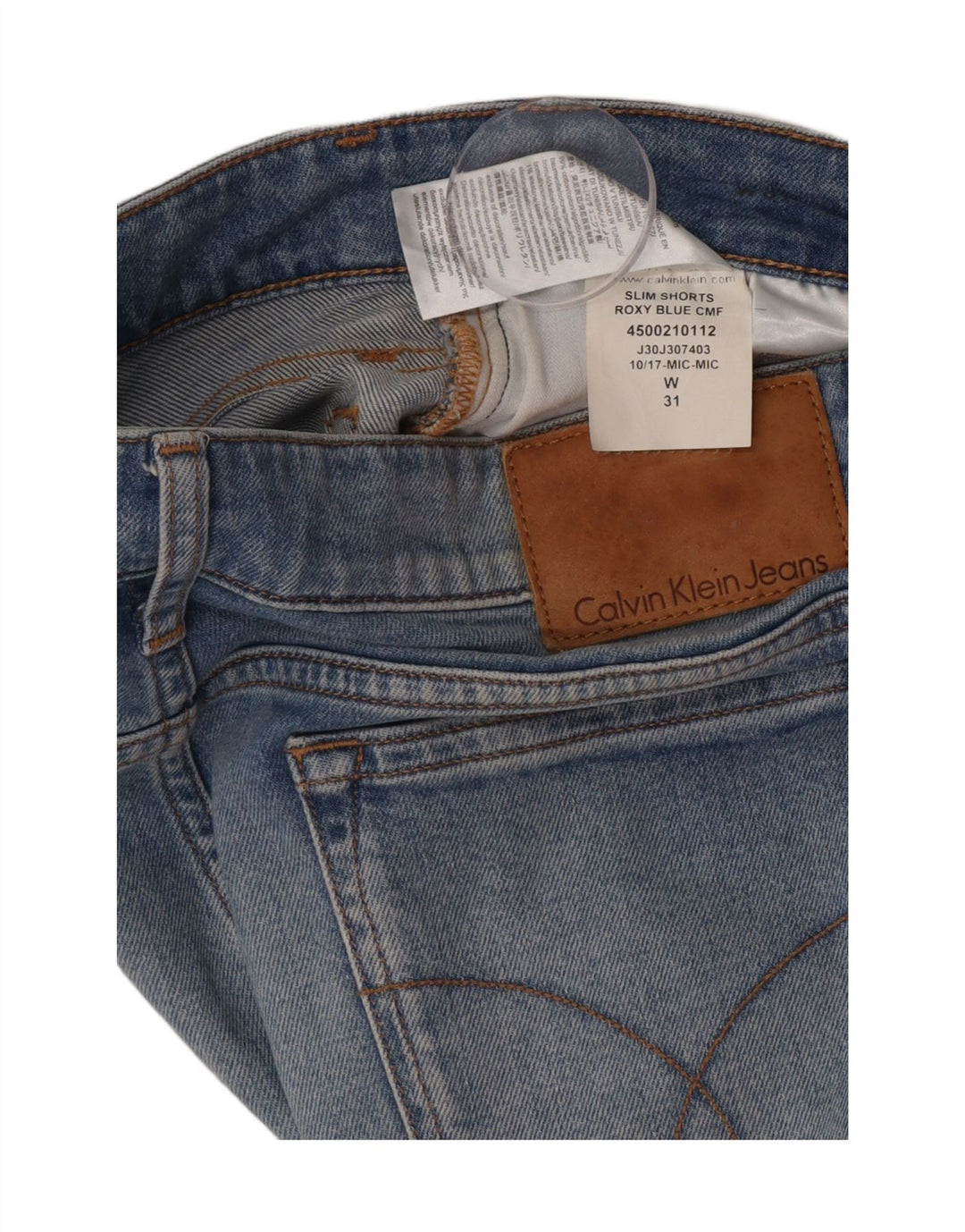 Calvin Klein Dame Slim Denim Shorts W31 Medium Blue Bomuld