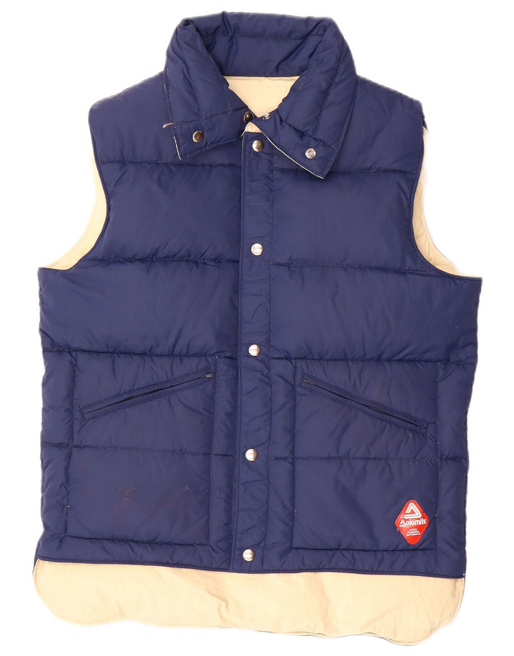 Dolomite Herre Vendbar Polstret Gilet UK 38 Medium Navy Blue Bomuld