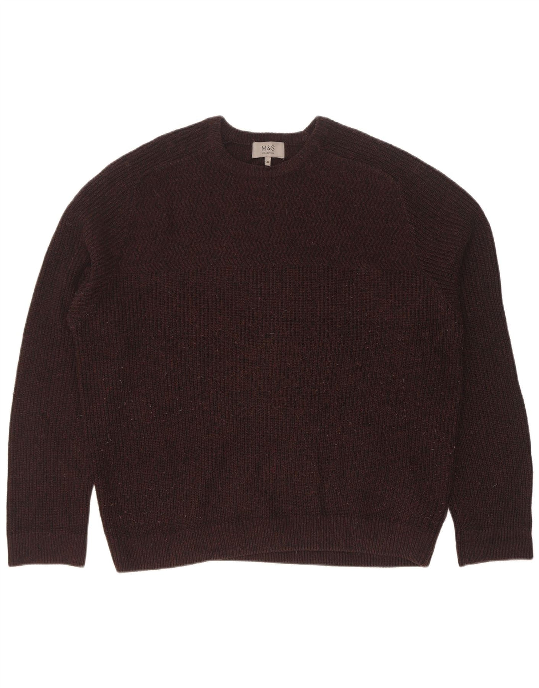 Zara Herre Crew Neck Jumper Sweater XL Brun Akryl