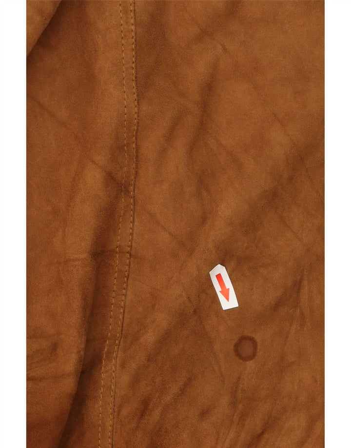 Vintage herre ruskind bomberjakke IT 52 XL brunt læder