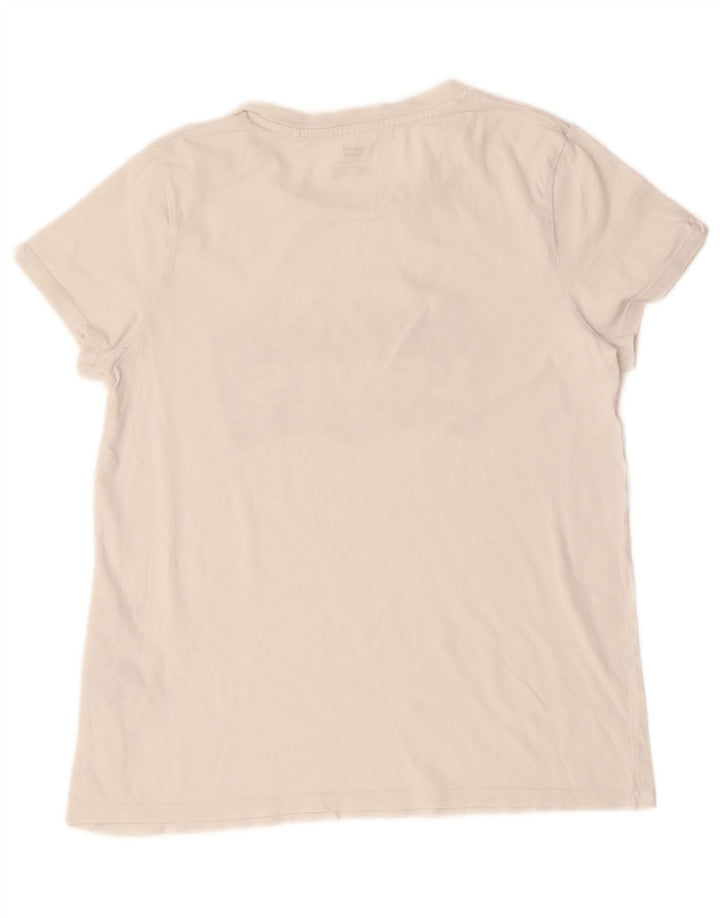 Levi's Grafisk T-shirt top til kvinder UK 12 Medium hvid bomuld