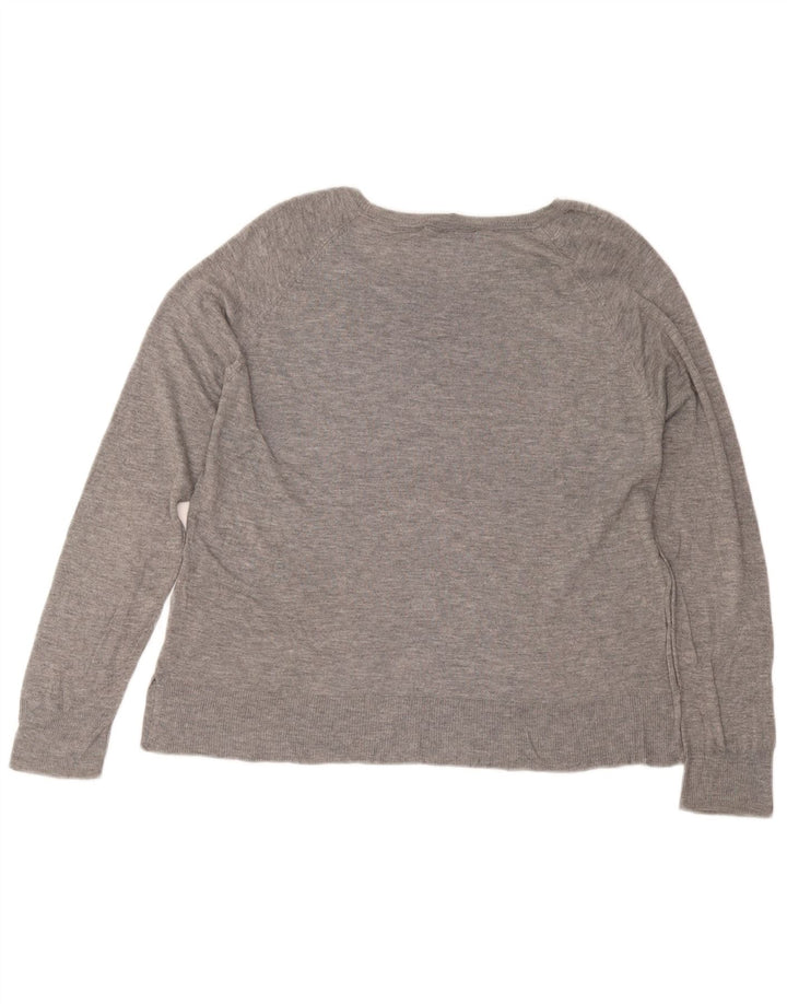 Zara Dame Bluse Top UK 14 Stor Grå Viscose