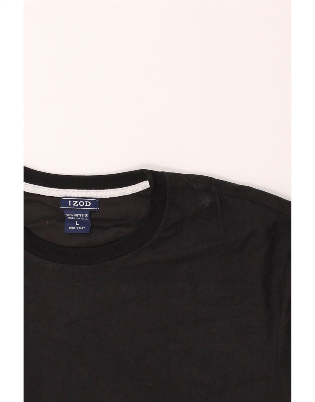 IZOD Mens T-Shirt Top Large Black Polyester Vintage Izod and Second-Hand Izod from Messina Hembry 