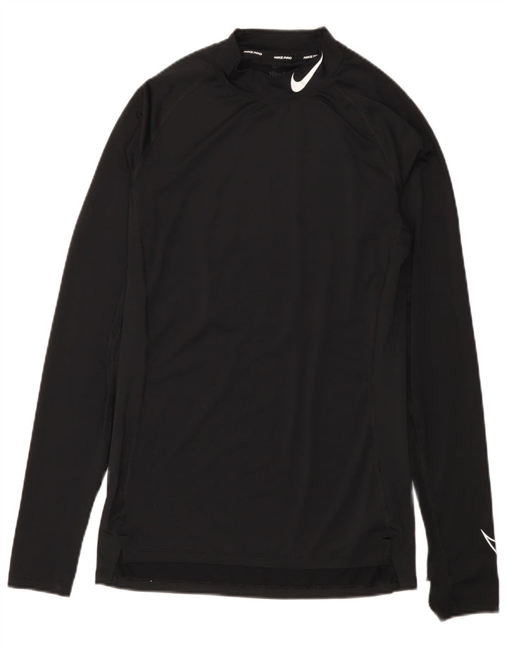 Nike Herre Dri Fit Grafisk Top Langærmet Medium Sort Polyester