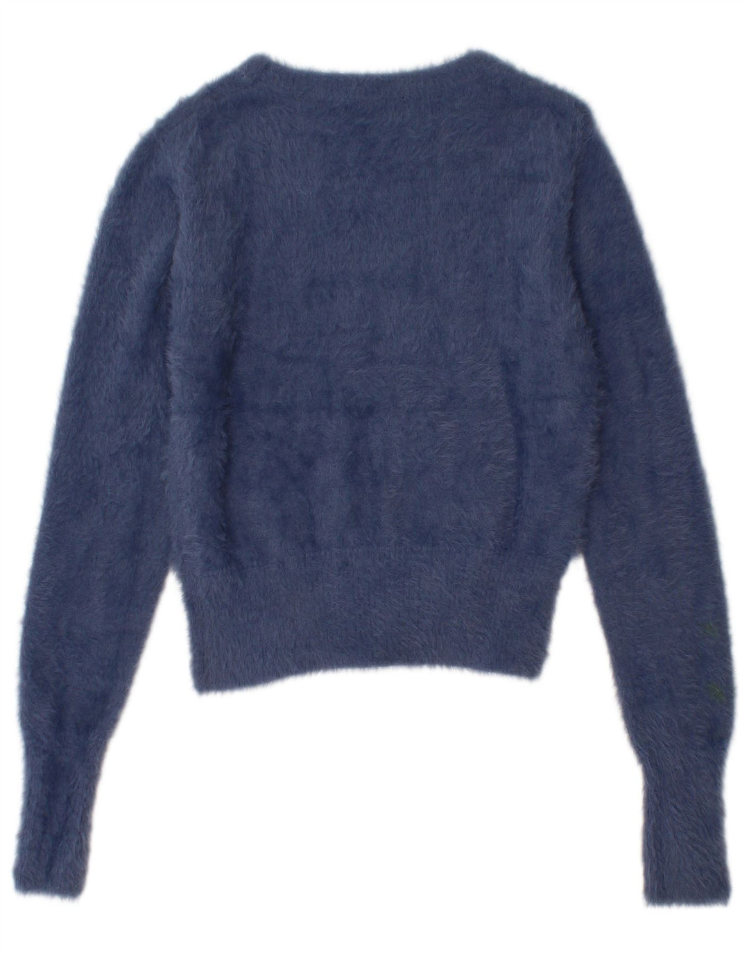 ZARA Womens Crop Boat Neck Jumper Sweater UK 12 Medium Navy Blue